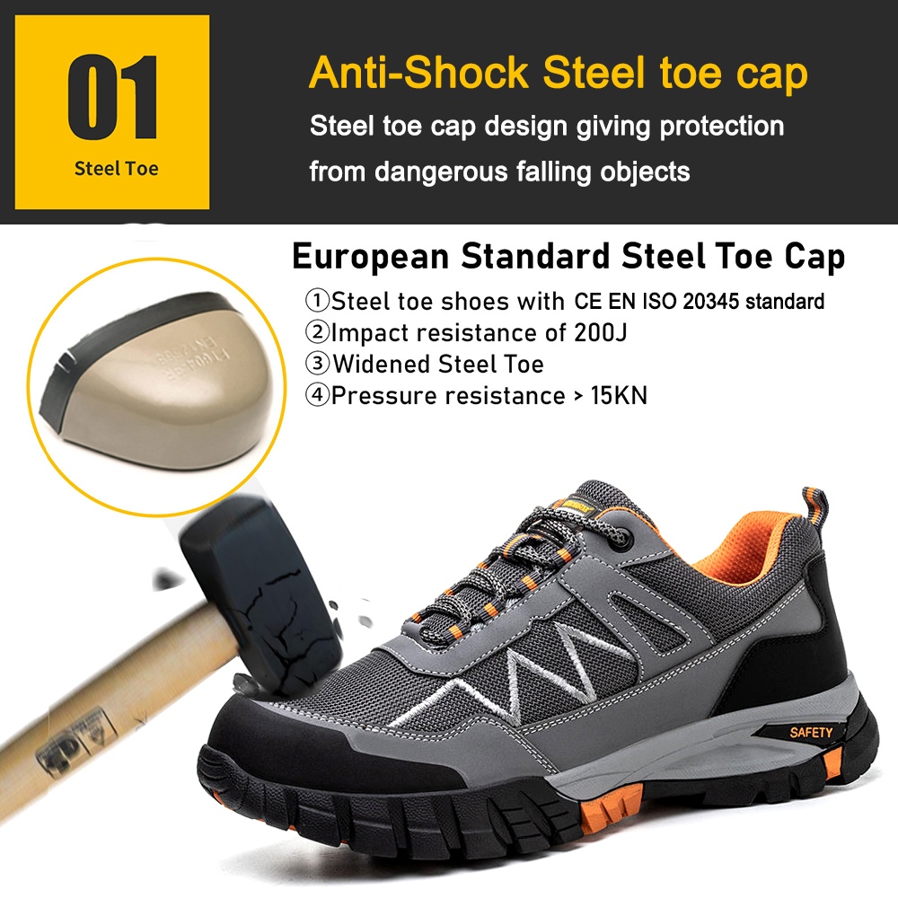 Tiger Master Steel Toe Men's Sport Safety Shoes Rubber Sole