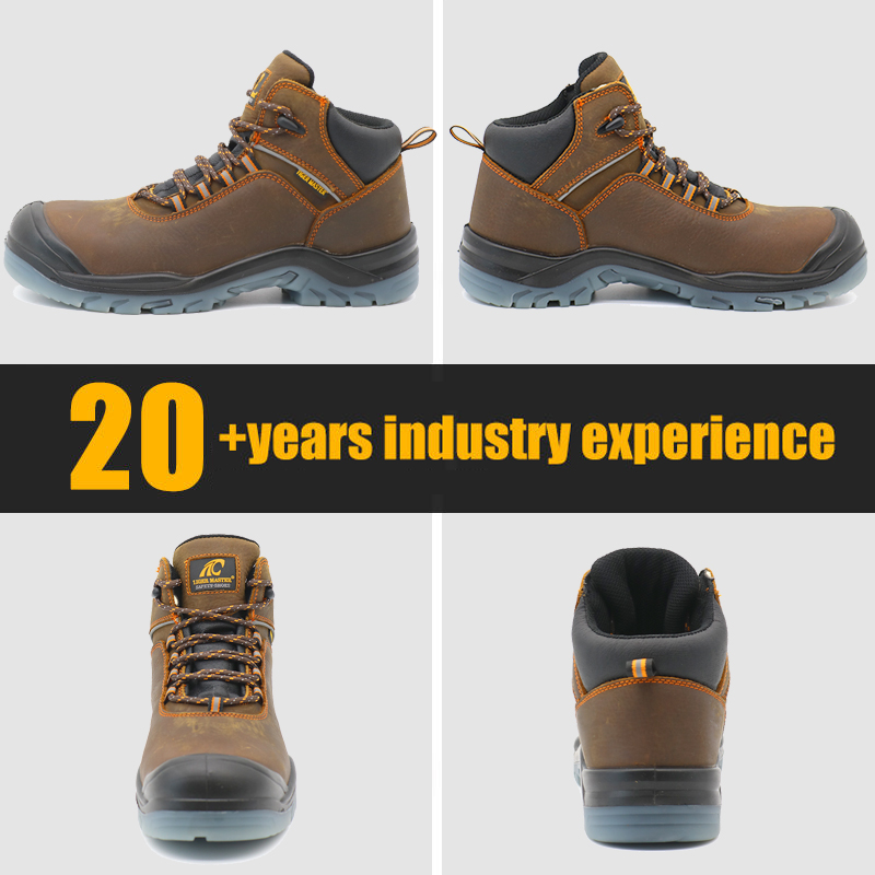 TPU Sole Leather Oil Industry Work Boots with Steel Toe