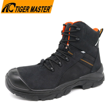Black Nubuck Leather Safety Boots with Fiberglass Toe