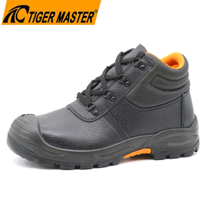Steel Toe Leather Mining Safety Boots Rubber Sole