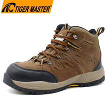 Anti-slip Brown Suede Safety Shoes With Steel Toe