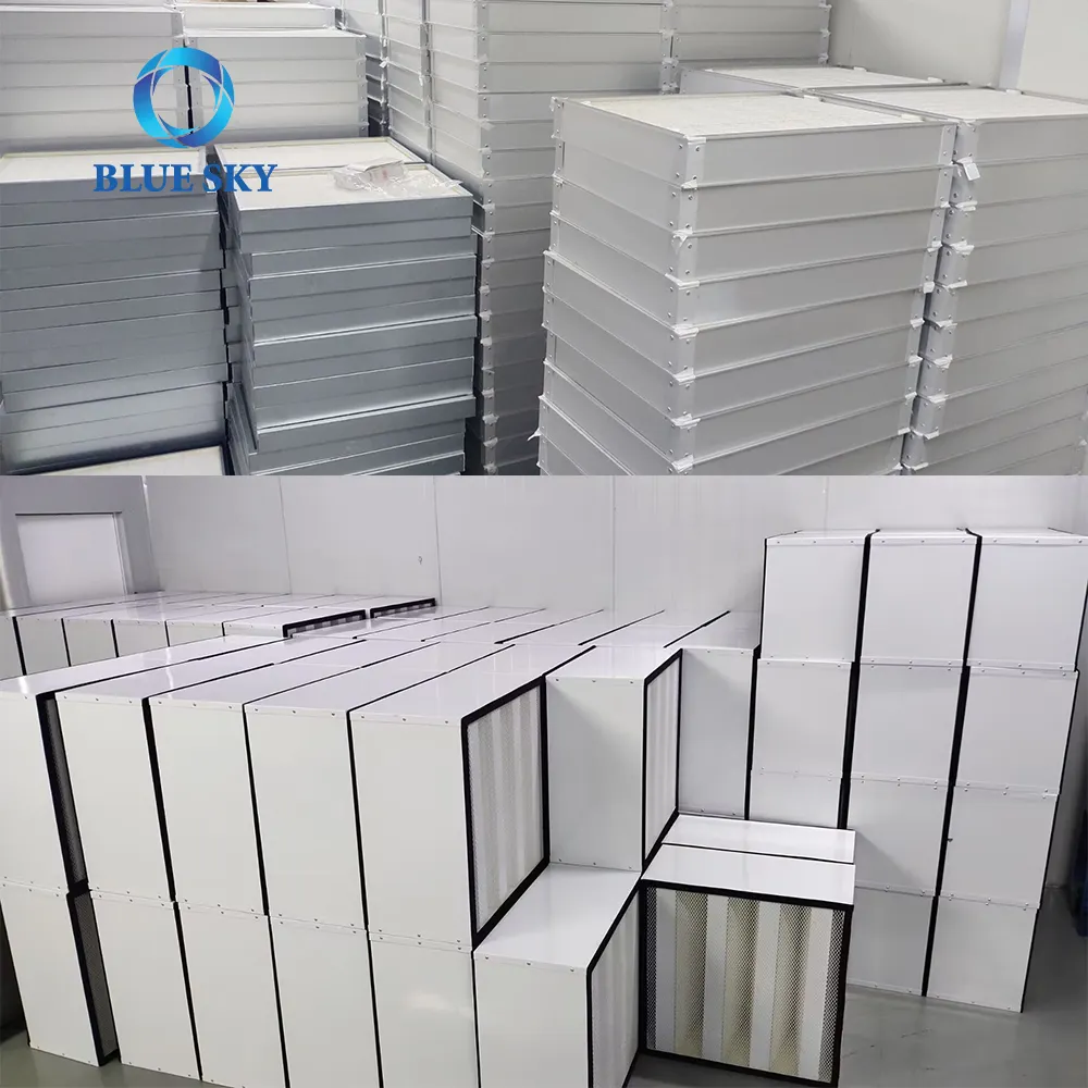中国制造商空调 HVAC 面板过滤器金属框架迷你褶皱 H13 H14 空气过滤器