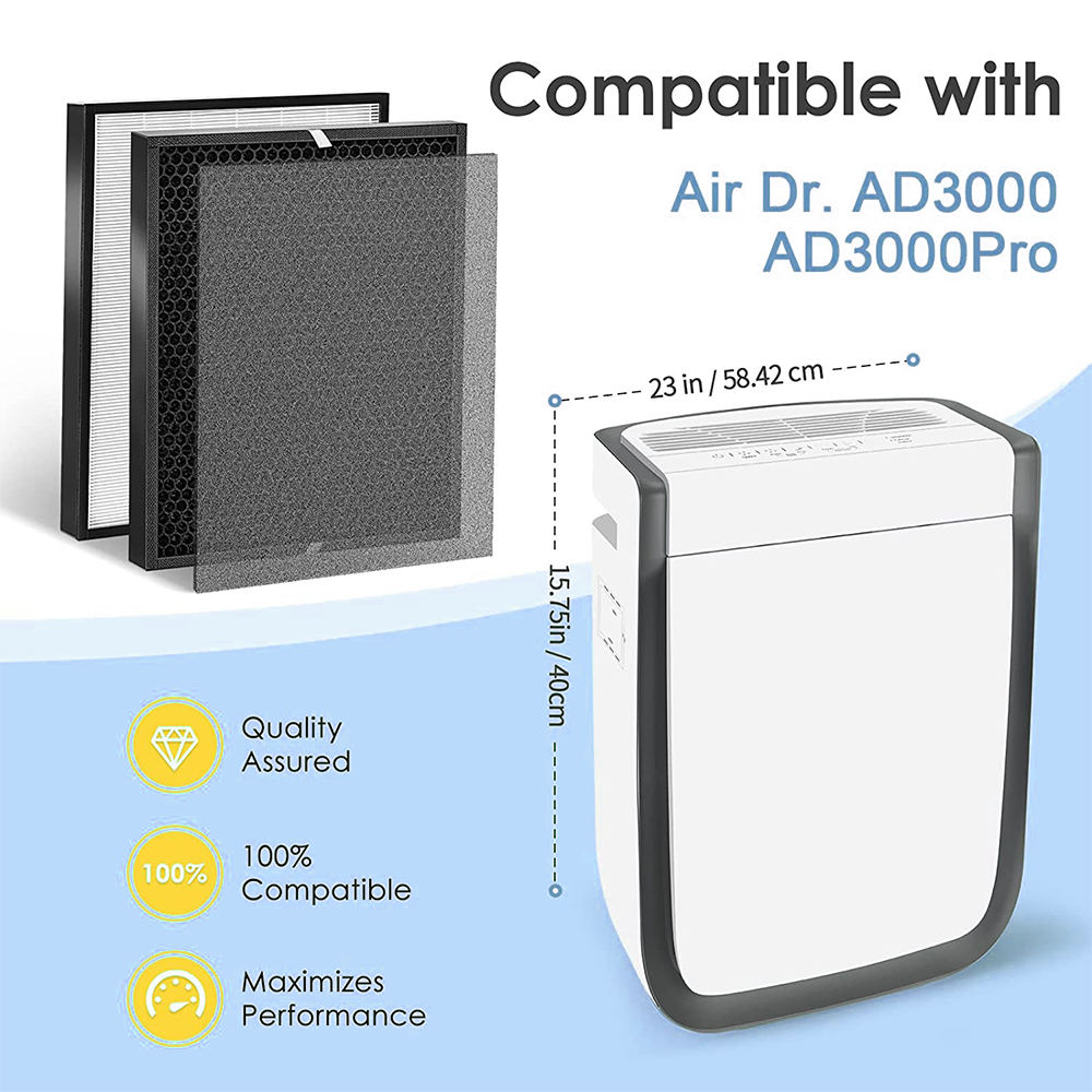 Juego de filtros de repuesto AD3000 para purificador de aire AirDoctor AD3000 AD3000M, pieza de purificador de aire Air Doctor ADF3001 ADF3002