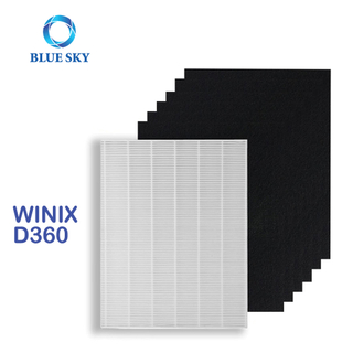 Filtros D360 H13 y filtro de repuesto de prefiltro de carbono para piezas de purificador de aire Winix D360 D3 1712-0101-02