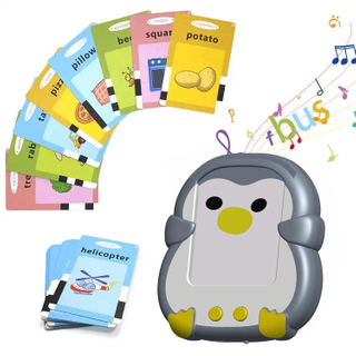 2025 New Trend Custom Print Penguin Pocket Speech Preschool Learning Interactive Toys German Arabic English Machine for Toddlers