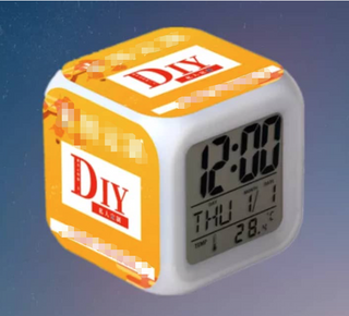 Square LED Bedroom Luminous Electronic Creative Reminder Sublimation Cube Clock Colorful Alarm Clock UV Printing LOGO in Stock
