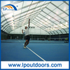 Большой прозрачный изогнутый шатер размером 40х55 м для теннисных кортов.