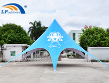 Tienda de campaña con sombra de estrella azul con logotipo personalizado de fábrica de China para alquiler de eventos