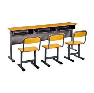 Wholesale Cheap Wooden High Quality School Furniture Triple Seats Student Desk and Chair