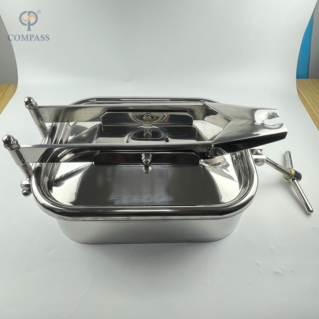 НЕРЖАВЕЮЩАЯ СТАЛЬ SS304 НАРУЖНЫЕ ПРЯМОУГОЛЬНЫЕ ЛЮКИ С ОДНИМ ПЕРЕСЕКАЮЩИМСЯ РУЧКАМИ