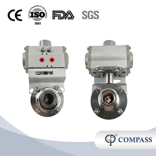 КЛАПАН-БАБОЧКА С ПНЕВМАТИЧЕСКИМ ПРИВОДОМ SS316L ПИЩЕВОЙ SMS МУЖЧИНА/ЖЕНЩИНА С ПНЕВМАТИЧЕСКИМ ПРИВОДОМ