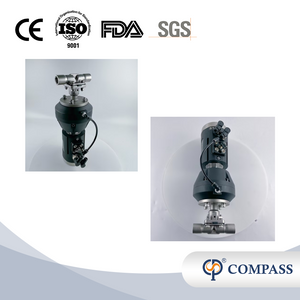 Санитарный пластиковый пневматический прямой мембранный клапан с резьбой NPT 1/2 дюйма из нержавеющей стали SS316L с управляющей головкой, разделенной мембраной из PTFE и EPDM