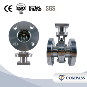 Популярная распродажа, 1,5 дюйма, 48,3 мм, санитарно-гигиеническая нержавеющая сталь, пищевой класс SS304, 150 фунтов, фланец, шесть лепестков, порошковый фланцевый клапан-бабочка
