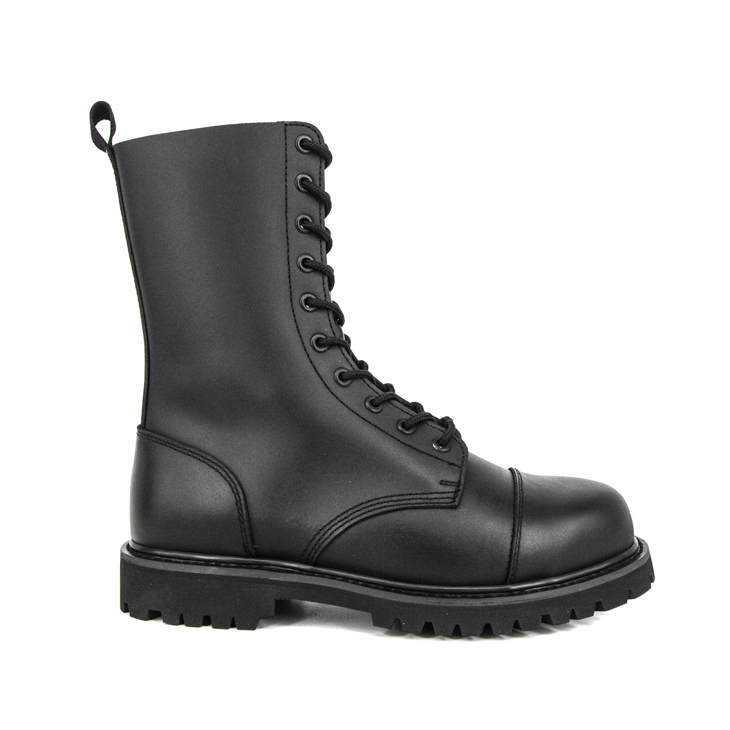 Botas militares de piel auténtica a la moda para hombre 6281