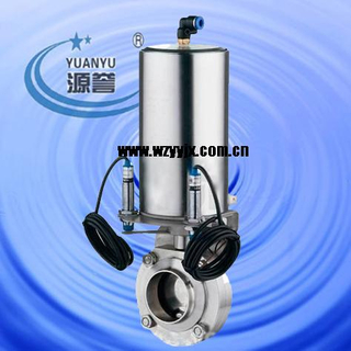 Auto control sanitary butterfly valve with sensor