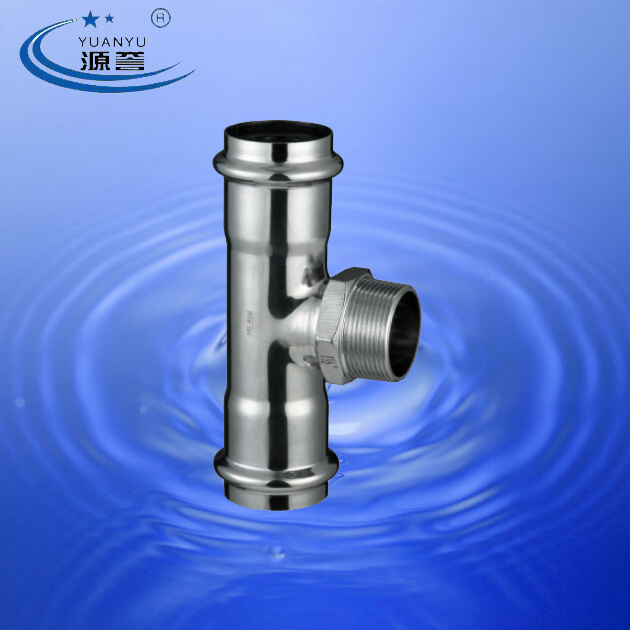 Stainless Steel Pipe Fittings Press Male Tee