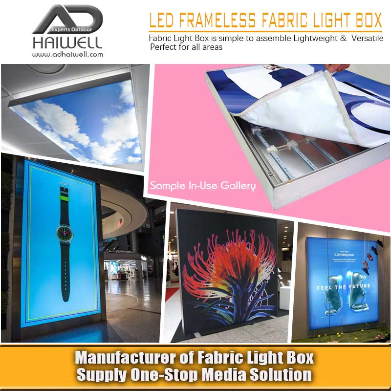 LED-Rahmenloser Frabic-Backlit-Light-Box-Typ