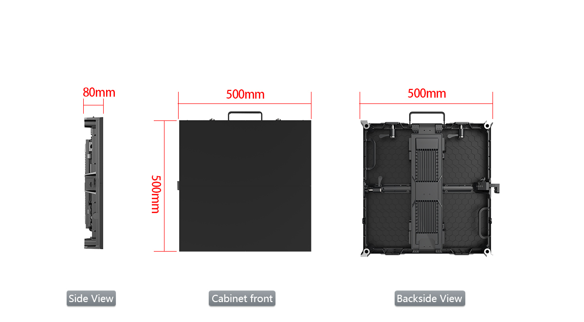 弯曲的500x500mm LED显示屏