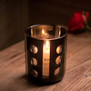 luxury hand engraved black set of 3 glass candle containers 