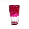 modern style mouth blown and handmade pink glass drinking cup 