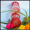 classical red and cobalt blue glass vase for home and garden
