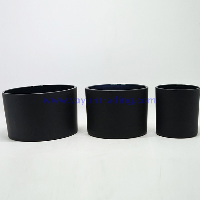  black matte candle glass containers votive candle jars with slate lids