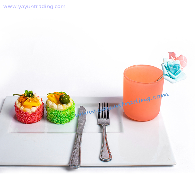 395ml Popular Pink Sprayed Colored Glass Candle Holder for Gift