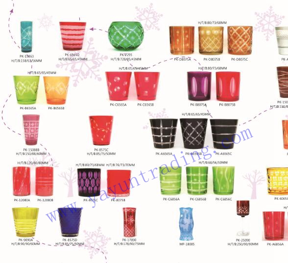 hand etched glass candle holder