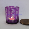 Australian style oval dot hand engraved cylinder glass candle jar
