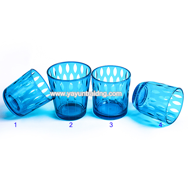 blue glass candle jar