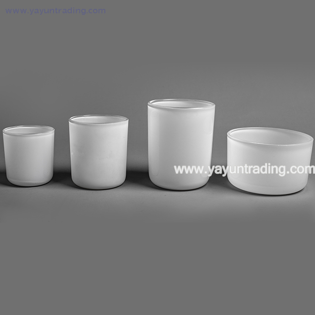 frosted white votive glass candle container for church