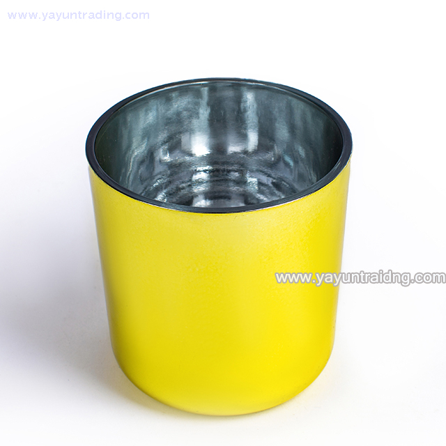 Europe vogue electroplated gold glass candle tumbler jar