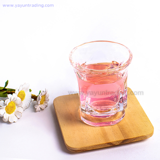 Mini Round Mouth Square Clear Glass Cup for Drinking White Wine And Whiskey