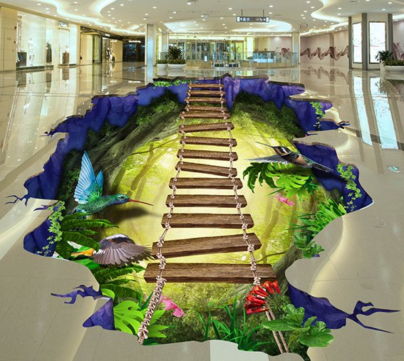 3D Floor Decoration Stickers Digital Printed Street 3D Floor Advertising Decal/Sticker