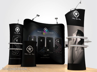 Tradeshow Combined Tension Fabric Display Backdrop Booth Custom Printing