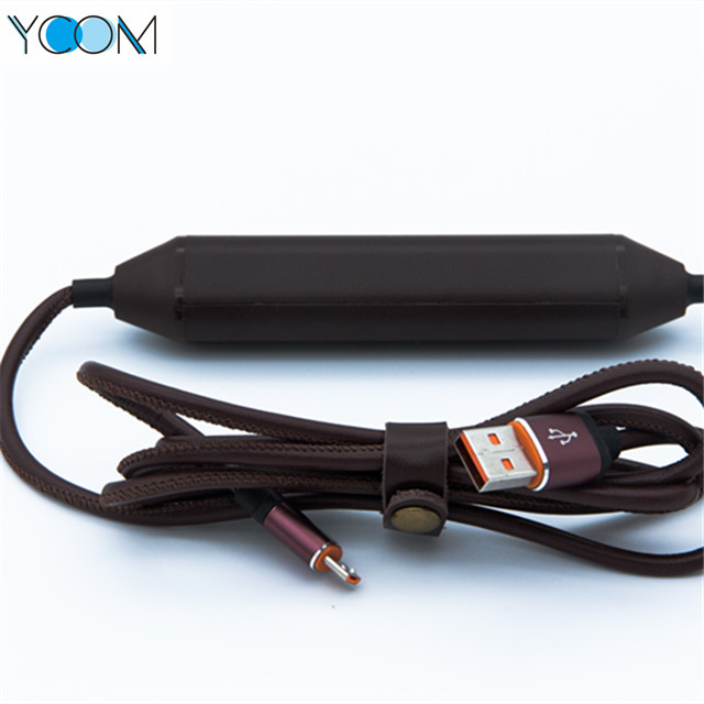 Leather USB Charging+Data Cable for Micro