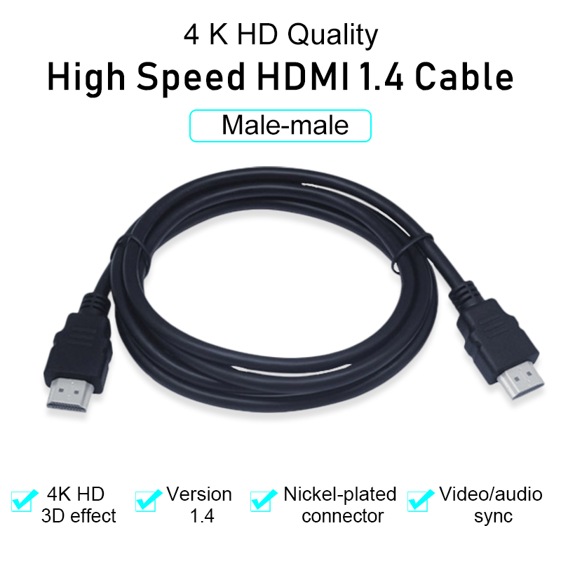 Cable HDMI 1.4 macho de alta velocidad a soporte macho 3D 4K