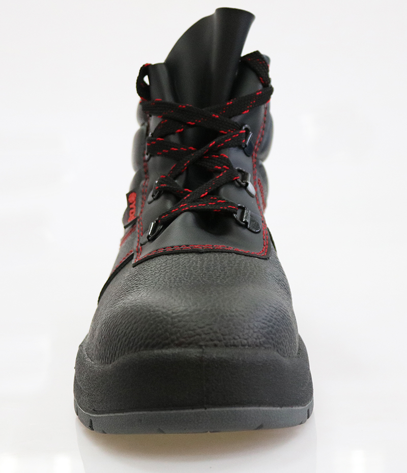 Split embossed leather PU injection safety shoes