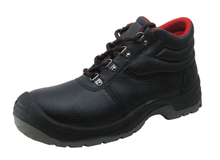 Genuine leather PU injection construction worker safety shoes