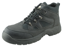 Black steel toe working safety shoes