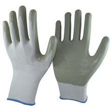 grey nitrile coated oil-resistant work glove