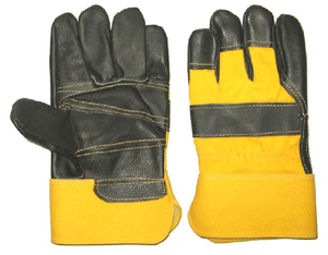 1275 black funiture leather rubber cuff working gloves