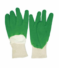 3204 green latex working safety gloves with interlock liner