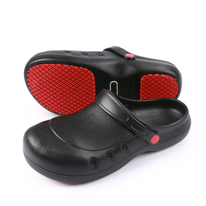 Black Soft EVA Non-slip Steel Toe Kitchen Chef Safety Shoes for Men