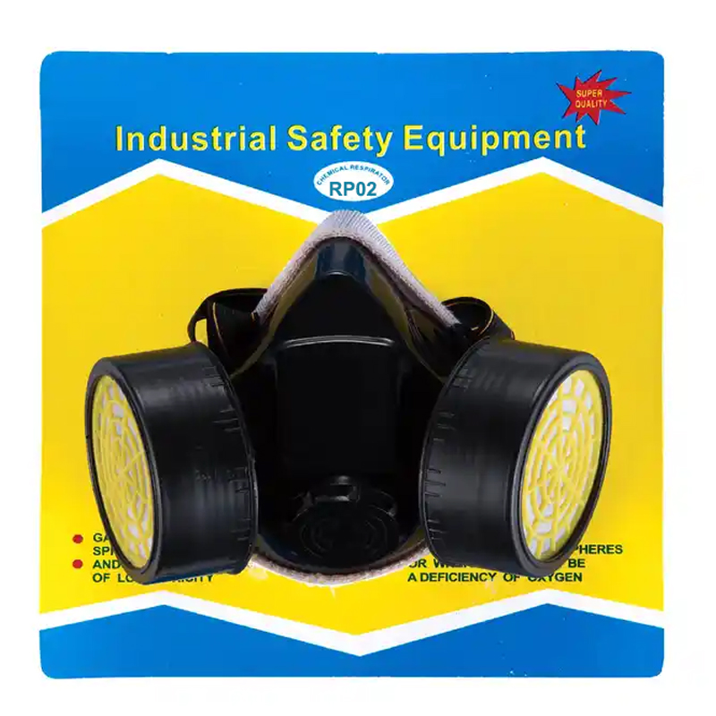 Half Face Protective Double Cartridge Gas Chemical Respirator Mask
