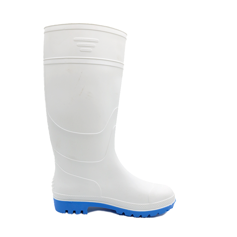 Waterproof Anti Slip Non Safety White Pvc Rain Boots 