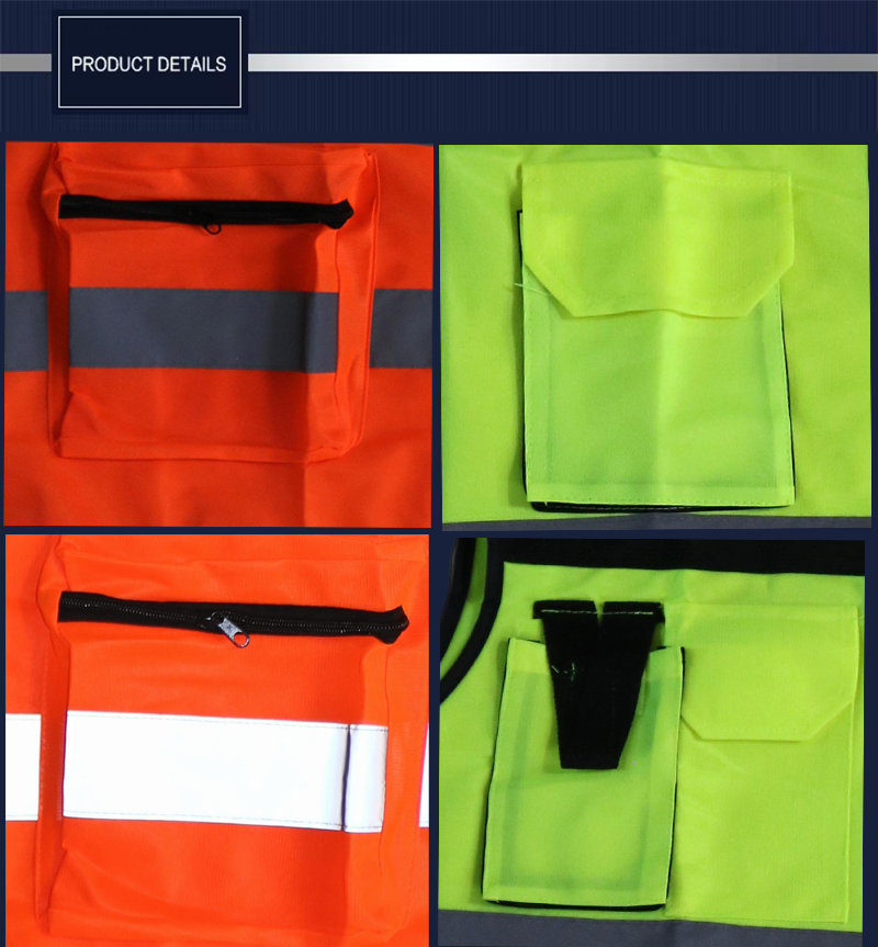 120g Polyester Cycling Hi-vis Reflective Safety Vest with Multiple Pockets