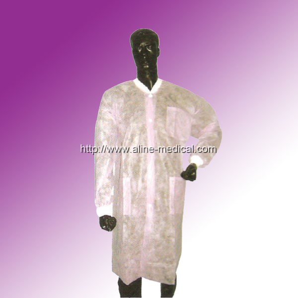 Lab Coat with Knitted Collar