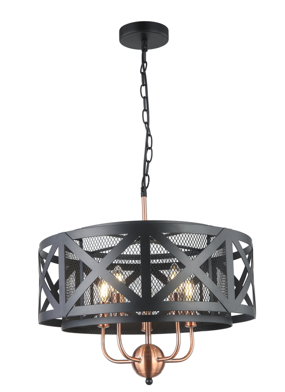 HLH-25365-1BK 1xE27 Craft Metal Pendant 