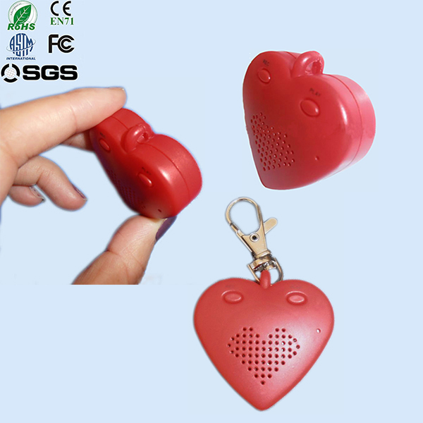 Heart shape portable voice recorder with customized